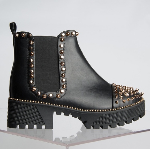 Last Size 9 🖤Platform Studded Spiked Lug Boot - Picture 6 of 8